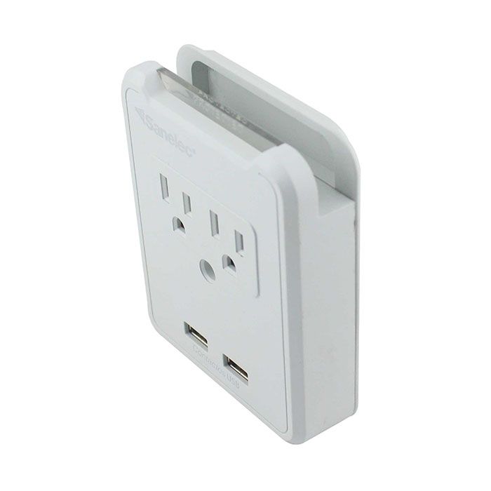 (1332) MULTICONTACTO DE PARED 2 USB C/ SUPR. PICOS