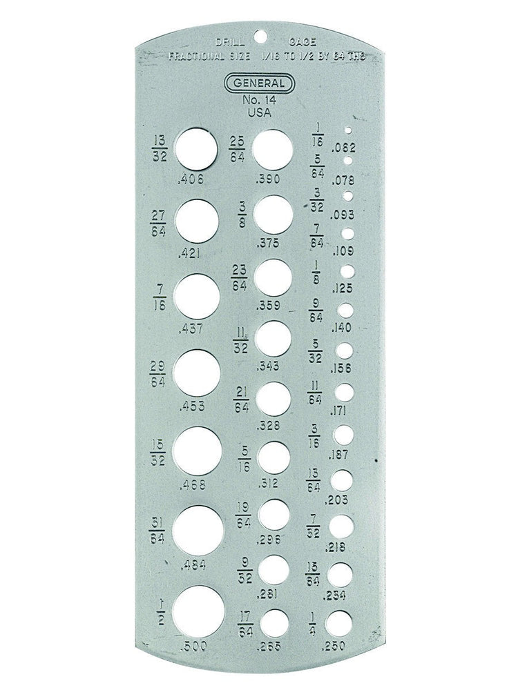 (14-G) CALIBRADOR PARA BROCAS 1/16 - 1/2