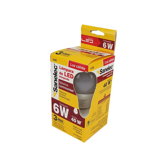 (1478) FOCO LED 6W LUZ CALIDA