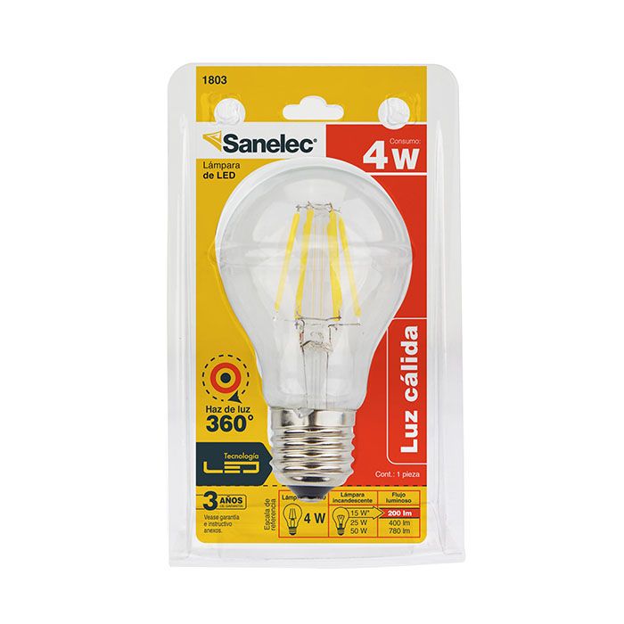 (1803) FOCO LED DE FILAMENTO 4W LUZCALIDA