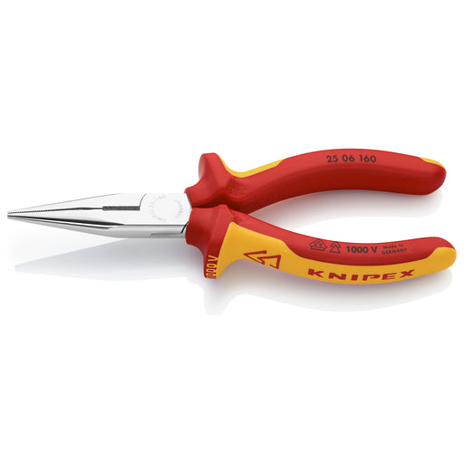 KNIPEX (2506160) PINZA PUNTA CORTE CROMADO 6.4 (160MM) MANGOS AISLADOS 1000V