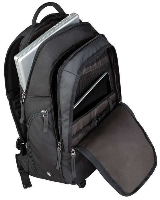 (32388201) MOCHILA NYL. NEGRA C/ CIERRE VERT. P/ LAPTOP 17 PLG.