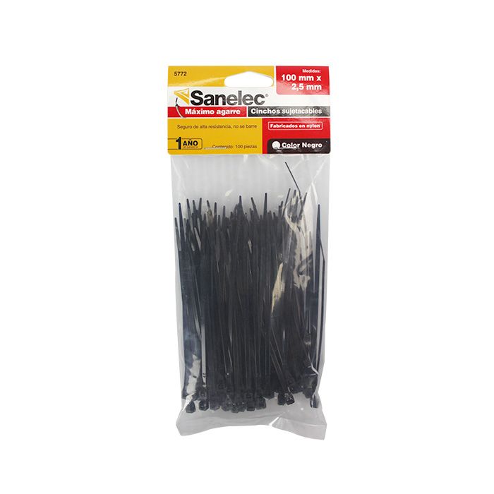 (5772) CINCHO NEGRO 2.5 X 100 MM (100 PZAS)