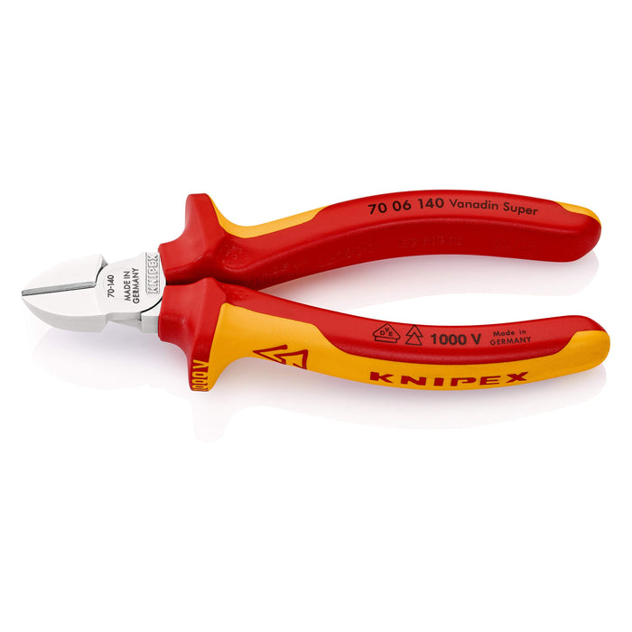 KNIPEX (7006140) PINZA CORTE DIAGONAL 5.5 (140MM) CROMADO MANGOS AISLADOS 1000V