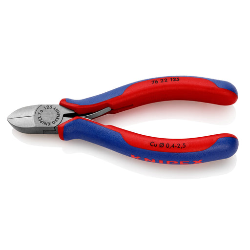 KNIPEX (7622125) PINZA CORTE DIAGONAL C/MUELLE DE APERTURA FILO SIN BISEL 5 (125MM)