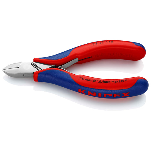 KNIPEX (7712115) PINZA CORTE DIAGONAL C/MUELLE DE APERTURA FILO CON BISEL CORTO CABEZA PUNTIAGUDA