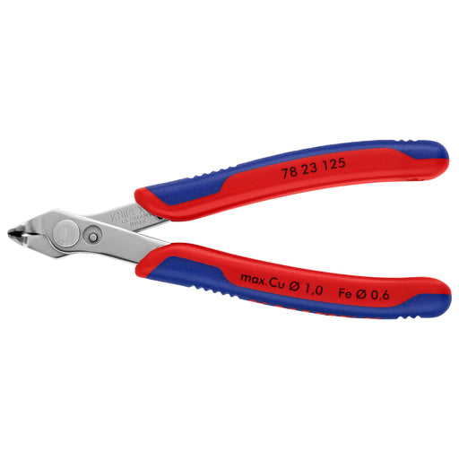 KNIPEX (7823125) PINZA CORTE AL RAS DE 0.2/1.0/0.6 FILO SIN BISEL MUELLE DE APERTURA ANGULO 60 GDS