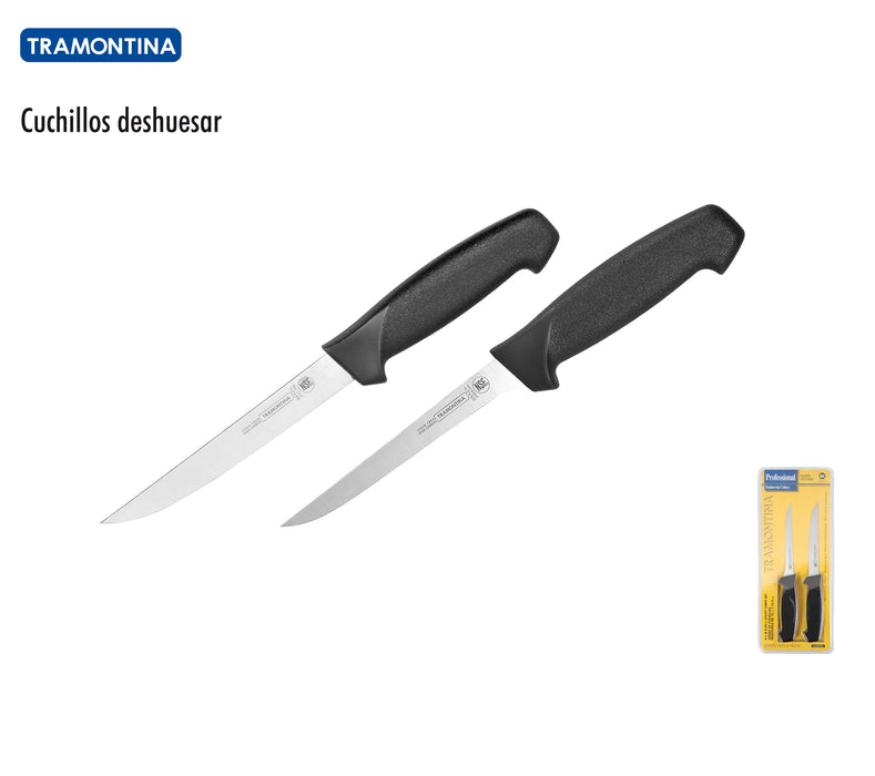 (80011/501) JUEGO DE 2 CUCHILLO NEGRO P/ DESHUESAR