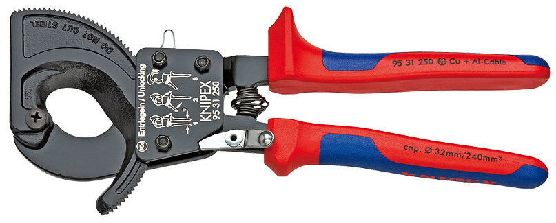 KNIPEX (9531250) PINZA CORTACABLE 32/240MM CON MUELLE DE APERTURA Y (500MCM)