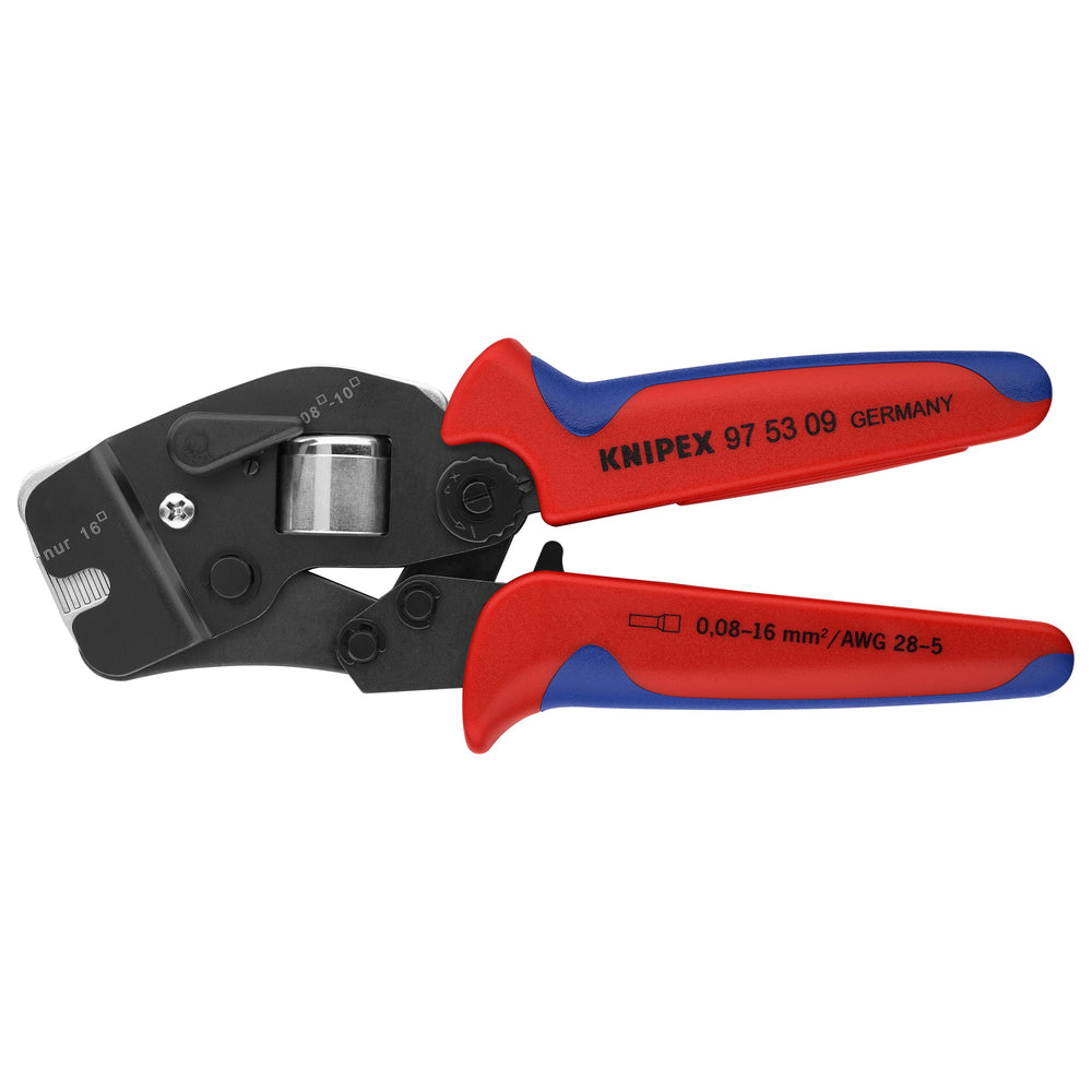 KNIPEX (975309) PINZA PONCHADORA P/ TERMINAL FRONTAL PARA PUNTERAS SIN AISLAR (0.08-10+16MM)