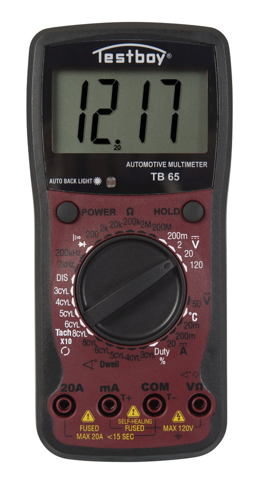 (TB65) MULTIMETRO DIGITAL AUTOMOTRIZ (RESIST, TEMP. CONTINUIDAD)